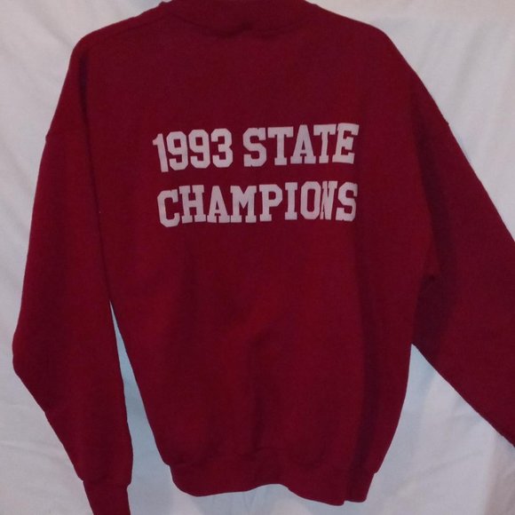 Sweatshirt Barton Bears Vintage 1993 State champions USA Fruit of the loom Red - Picture 4 of 4
